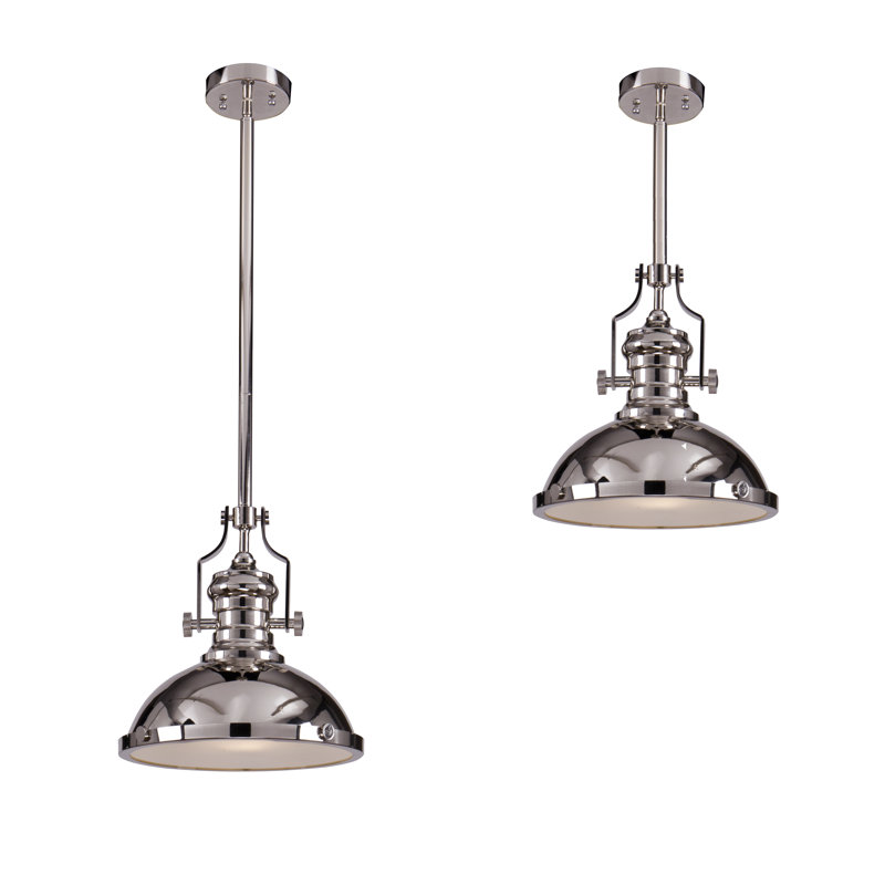 Breakwater Bay 1Light 13" Modern Industrial Polished Nickel Single